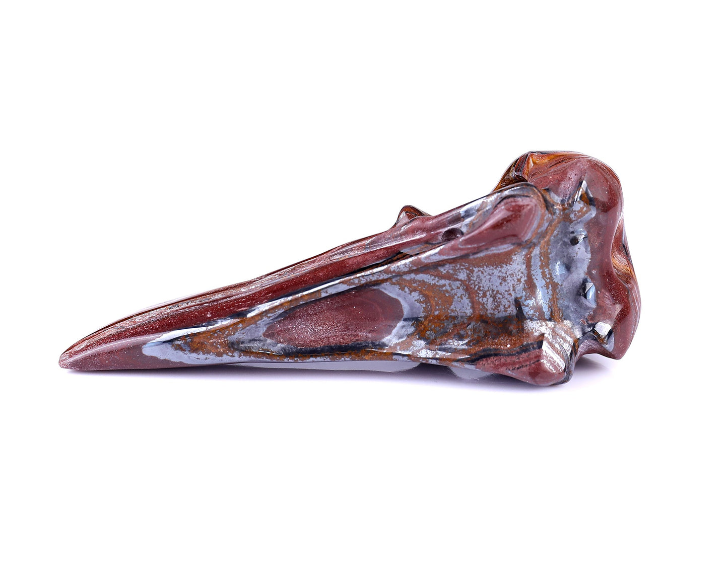 Nicedony 4.7" Tiger Iron Eye Hand Carved Raven Skull Sculpture - View 6