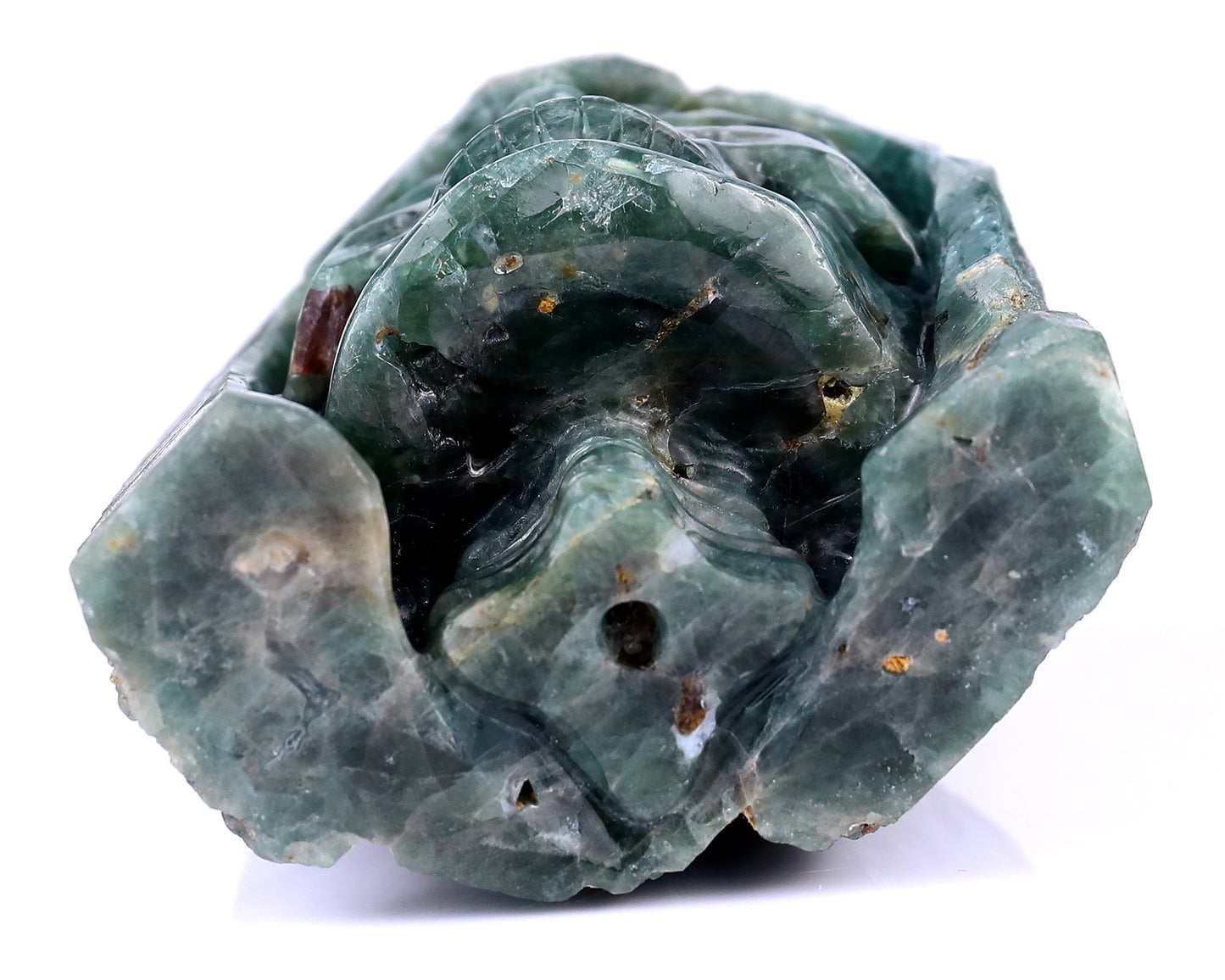 Nicedony 4.8" Blue Apatite Hand Carved Skull Sculpture - View 6