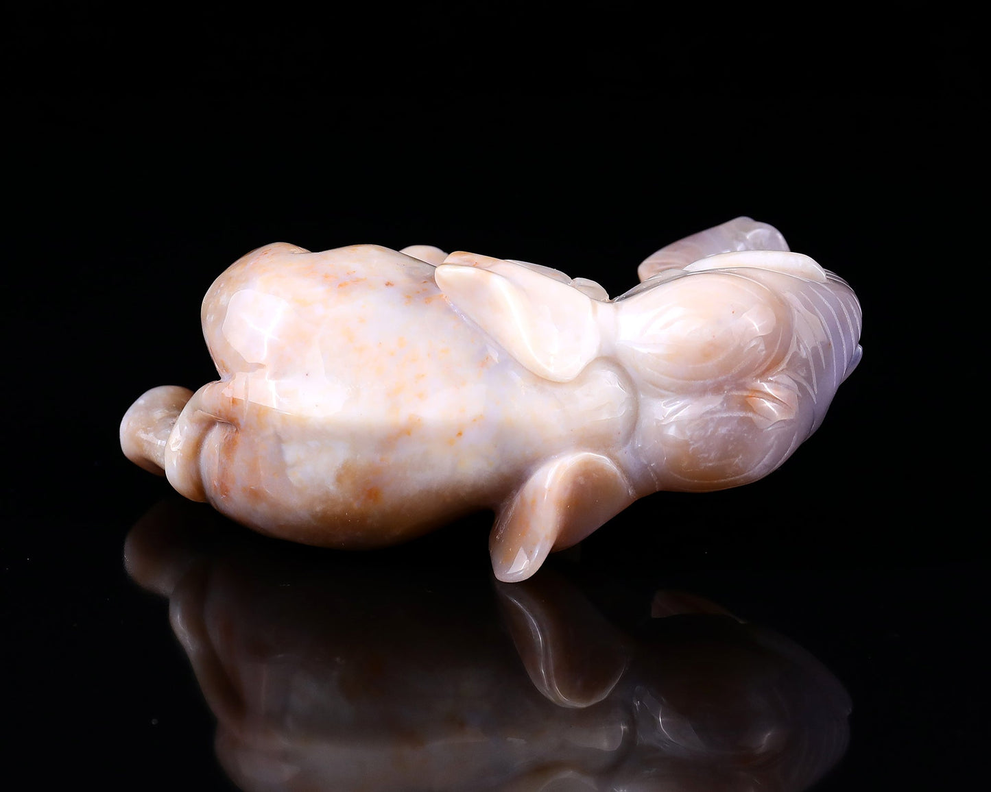 Nicedony 4.8" Chalcedony Hand Carved Crystal Elephant Sculpture - View 9