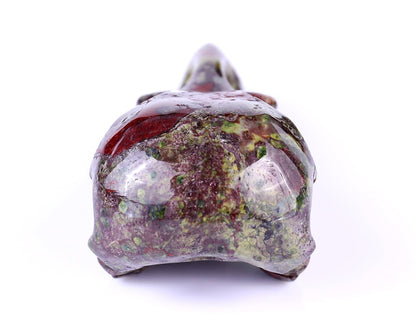 Nicedony 4.8" Dragon Blood Jasper Hand Carved Crystal Raven Skull Sculpture - View 5