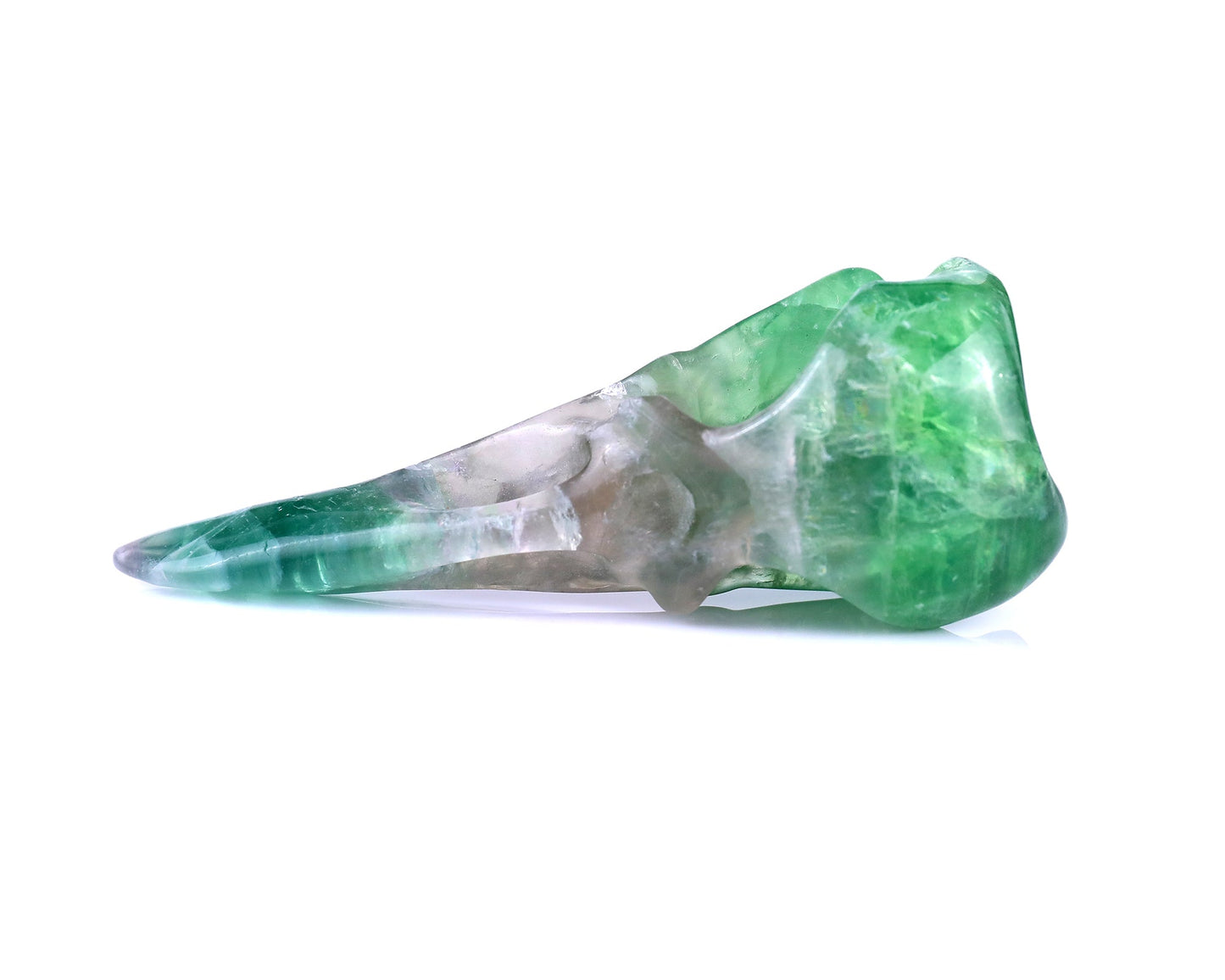 Nicedony 4.8" Fluorite Hand Carved Crystal Raven Skull Sculpture - View 9