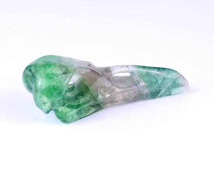 Nicedony 4.8" Fluorite Hand Carved Crystal Raven Skull Sculpture - View 4