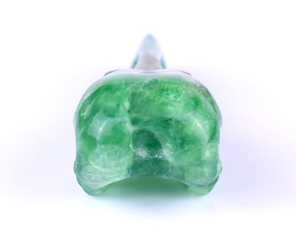 Nicedony 4.8" Fluorite Hand Carved Crystal Raven Skull Sculpture - View 5