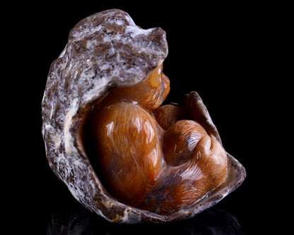 Nicedony 4.9" Chalcedony Hand Carved Crystal Ape Sculpture - View 4