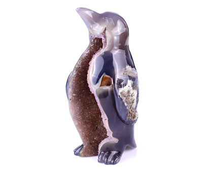 Nicedony 4.9" Geode Agate Hand Carved Crystal Penguin Sculpture - View 7