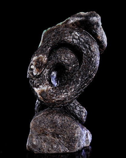 Nicedony 4" Emerald Hand Carved Crystal Snake Sculpture - View 6