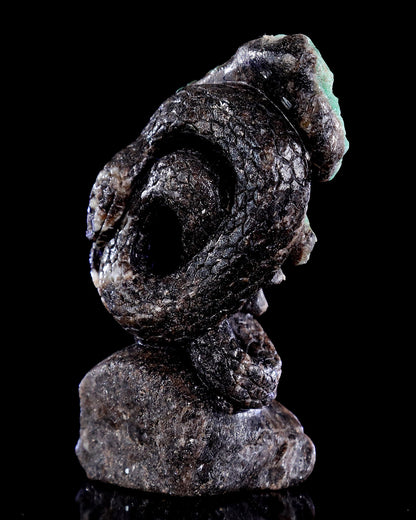 Nicedony 4" Emerald Hand Carved Crystal Snake Sculpture - View 7