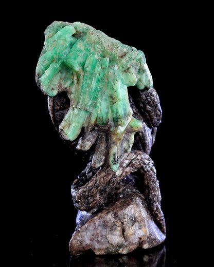 Nicedony 4" Emerald Hand Carved Crystal Snake Sculpture - View 8