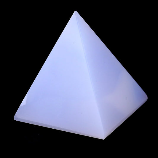 Nicedony 48mm Blue Chalcedony Hand Carved Crystal Pyramid