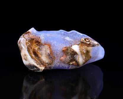 Nicedony 5.0" Blue Chalcedony Hand Carved Crystal Rabbit Sculpture - View 6