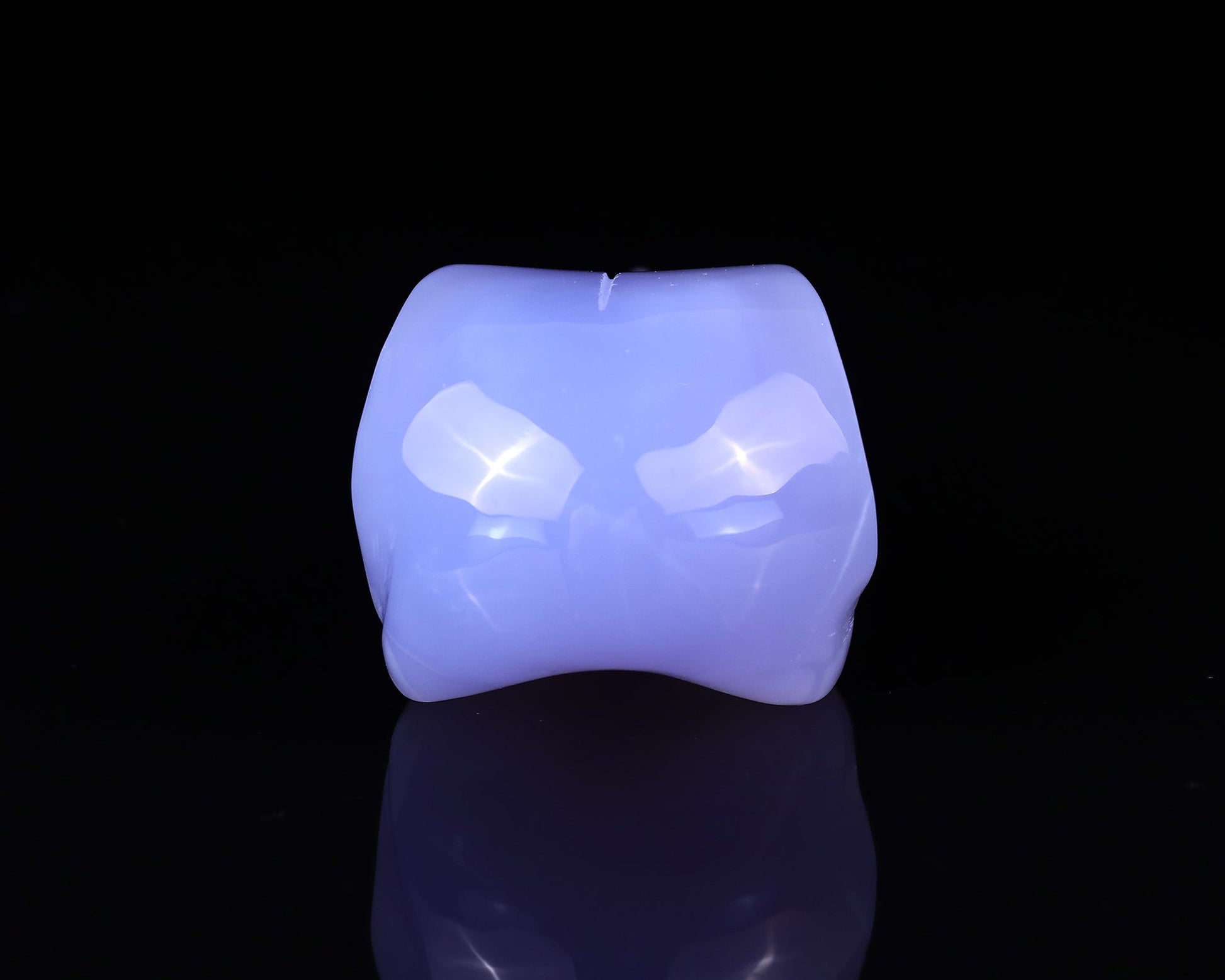 Nicedony 5.0" Blue Chalcedony Hand Carved Crystal Raven Skull Sculpture - View 5