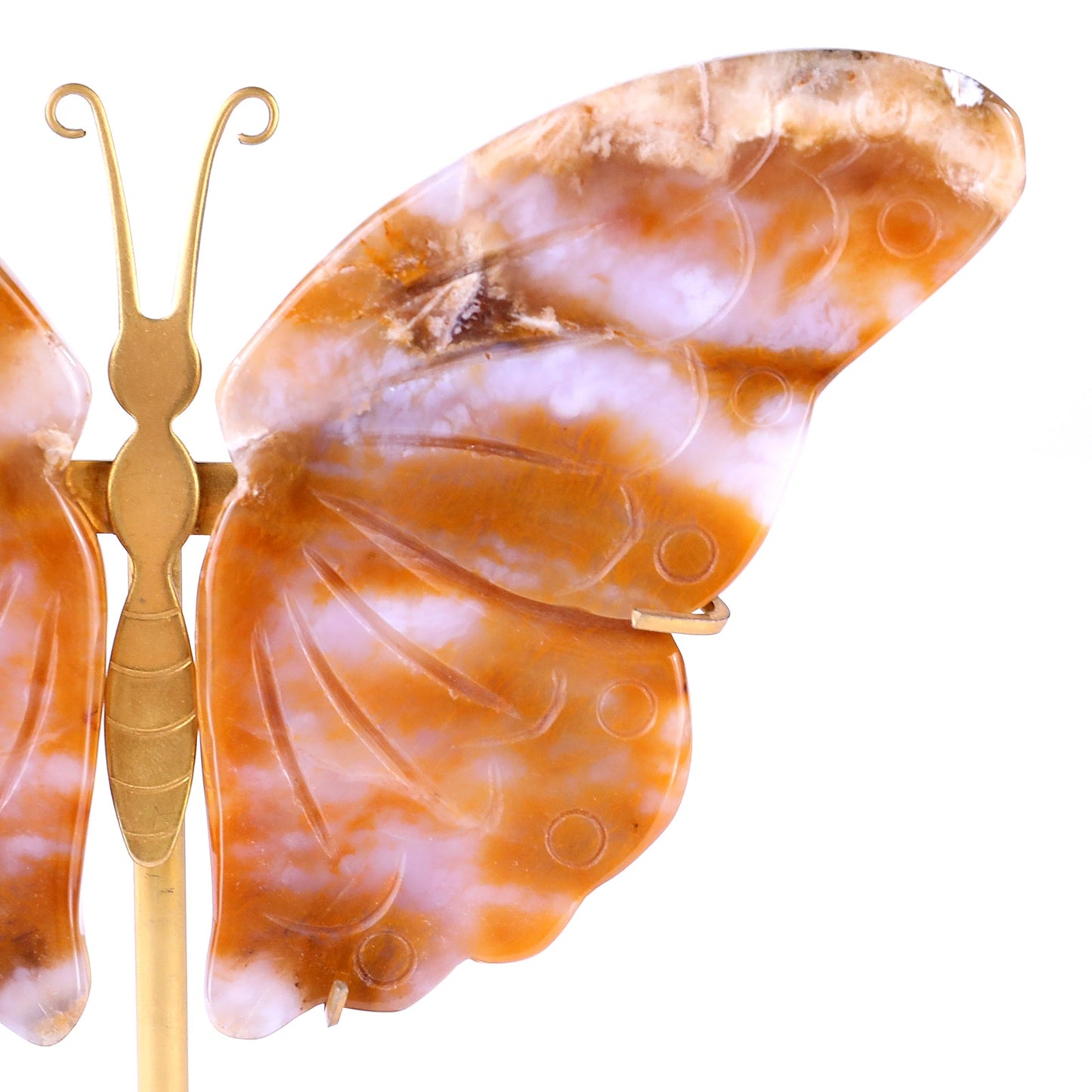 Nicedony 5.0" Chalcedony Hand Carved Butterfly Wings Sculpture - View 2