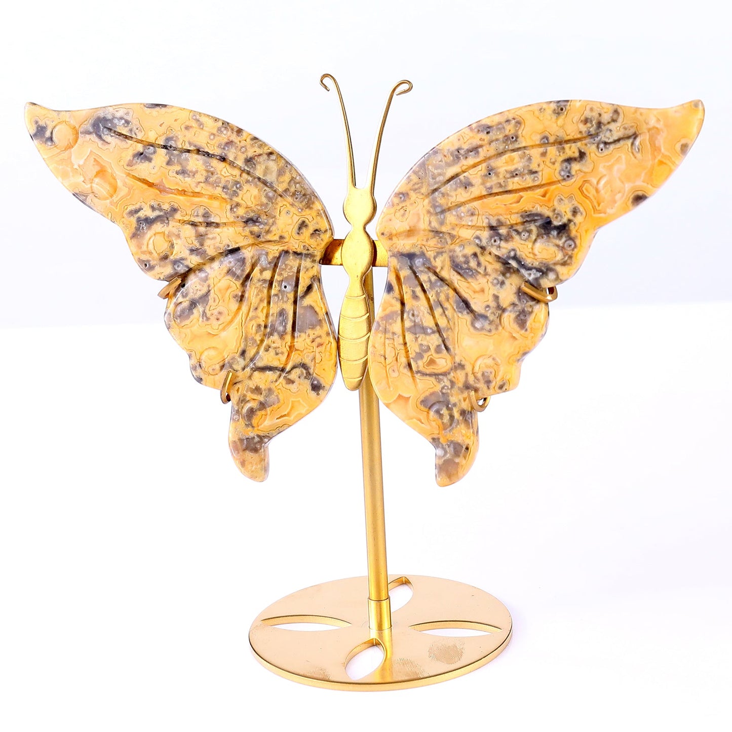 Nicedony 5.0" Crazy Agate Hand Carved Butterfly Wings Sculpture - View 8