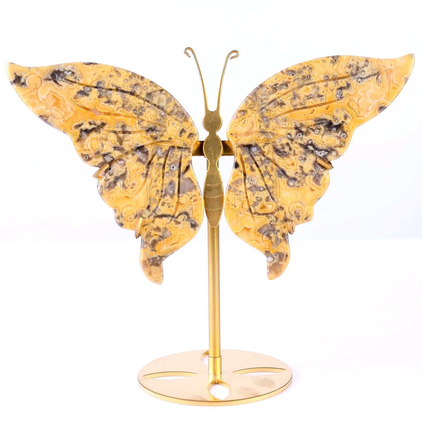 Nicedony 5.0" Crazy Agate Hand Carved Butterfly Wings Sculpture - View 4