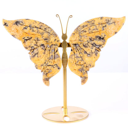 Nicedony 5.0" Crazy Agate Hand Carved Butterfly Wings Sculpture - View 4
