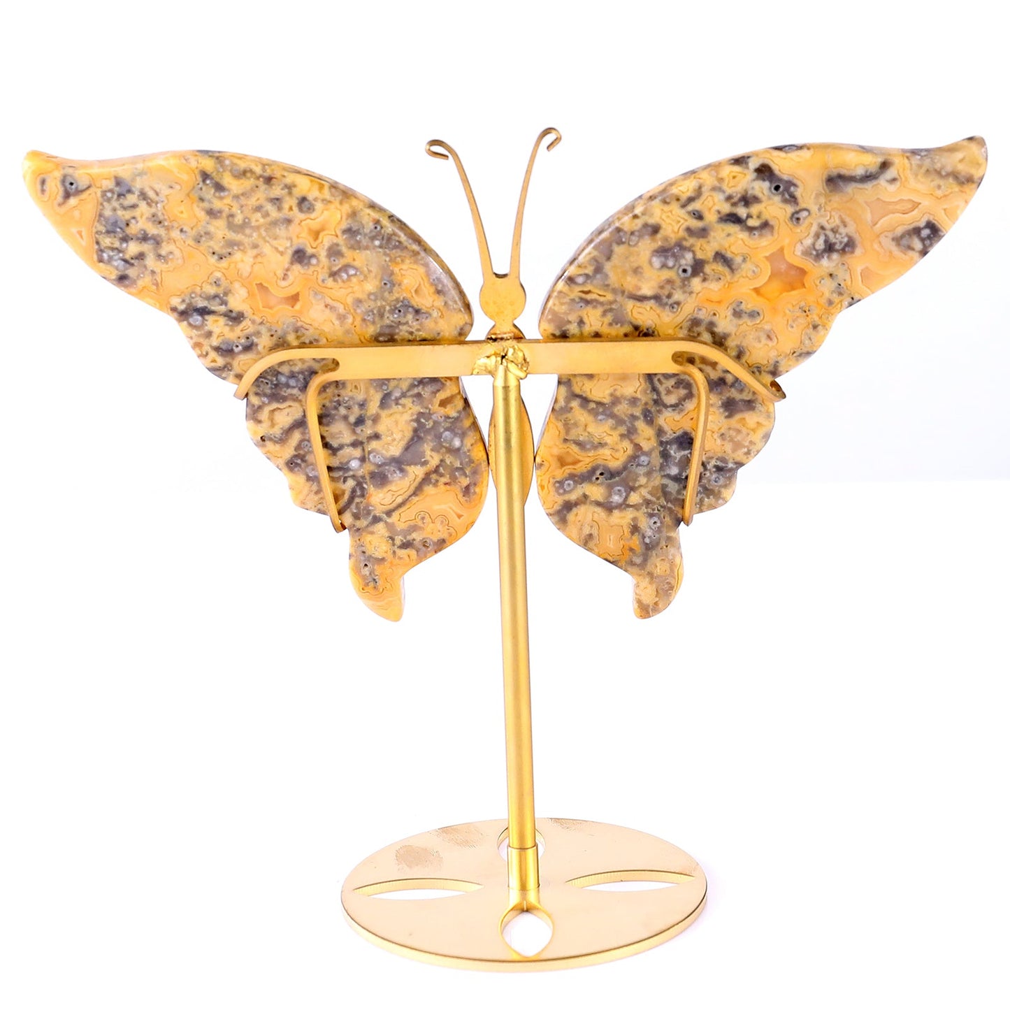 Nicedony 5.0" Crazy Agate Hand Carved Butterfly Wings Sculpture - View 7