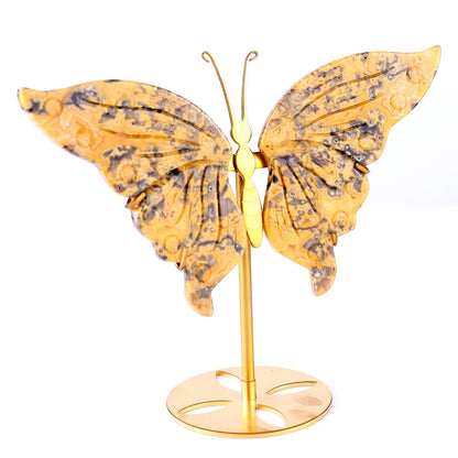Nicedony 5.0" Crazy Agate Hand Carved Butterfly Wings Sculpture - View 5