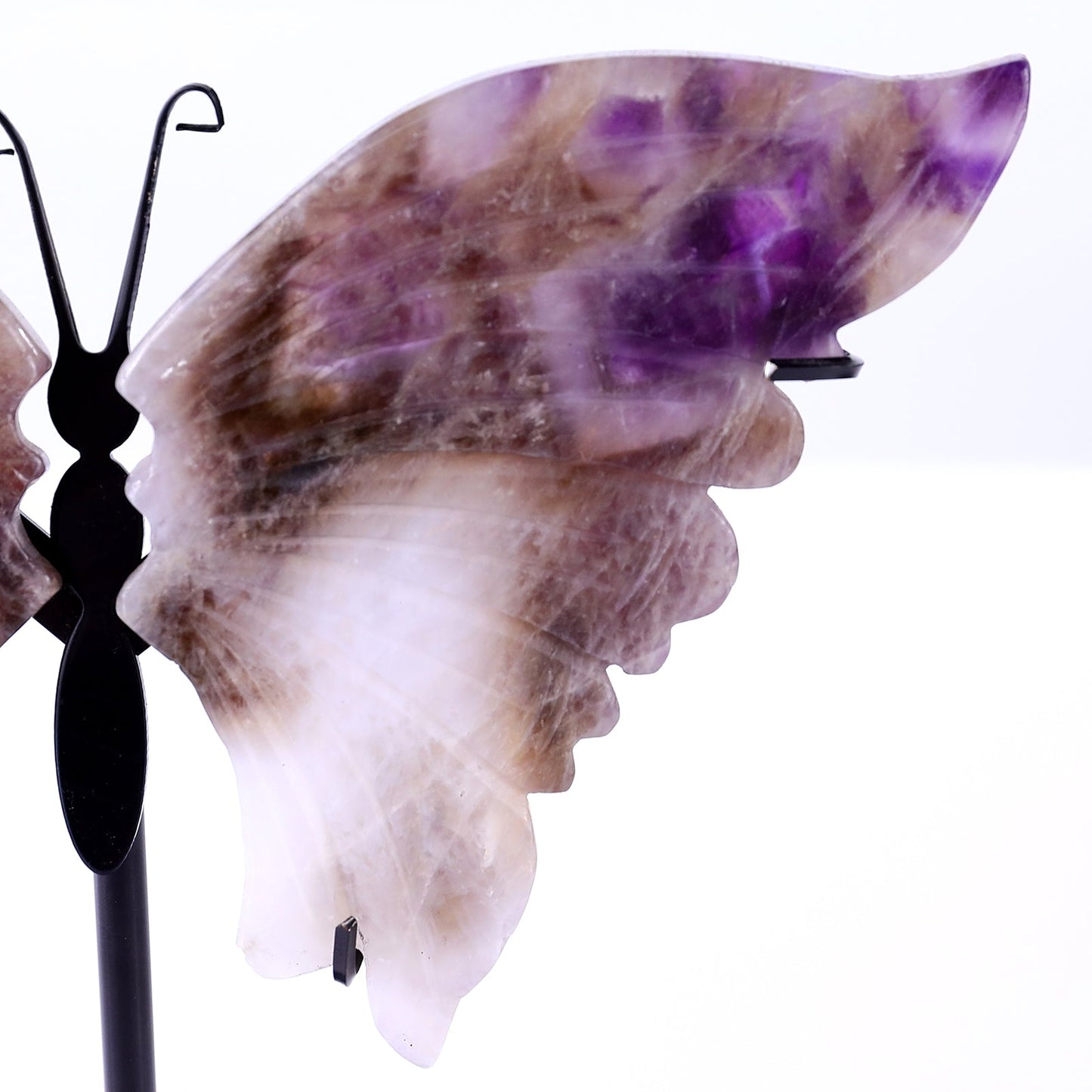 Nicedony 5.0" Dream Amethyst Hand Carved Butterfly Wings Sculpture - View 2
