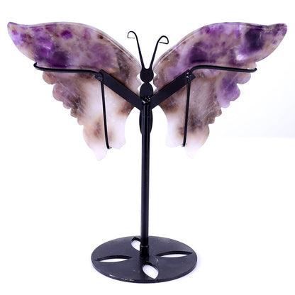 Nicedony 5.0" Dream Amethyst Hand Carved Butterfly Wings Sculpture - View 7