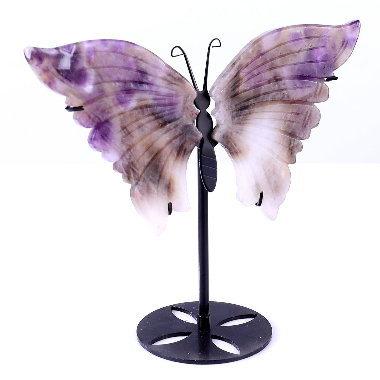 Nicedony 5.0" Dream Amethyst Hand Carved Butterfly Wings Sculpture - View 5