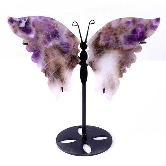Nicedony 5.0" Dream Amethyst Hand Carved Butterfly Wings Sculpture