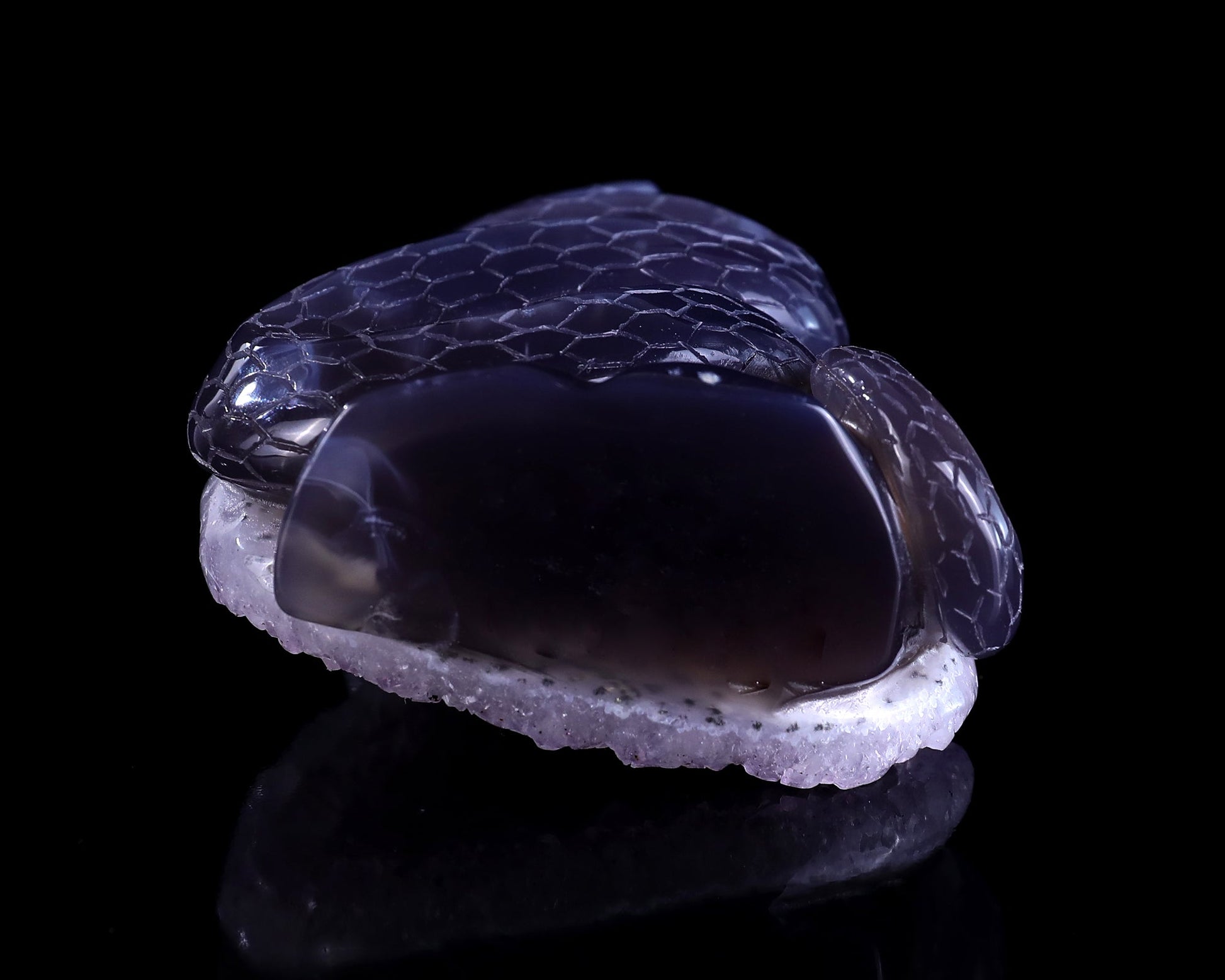 Nicedony 5.0" Geode Agate Hand Carved Crystal Snake Sculpture - View 10