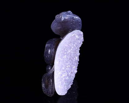 Nicedony 5.0" Geode Agate Hand Carved Crystal Snake Sculpture - View 2
