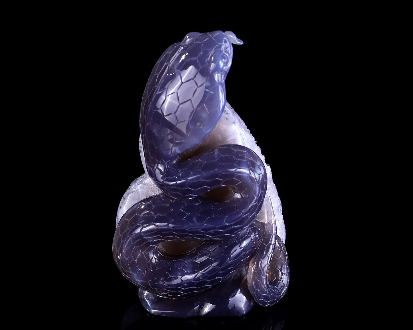 Nicedony 5.0" Geode Agate Hand Carved Crystal Snake Sculpture - View 5