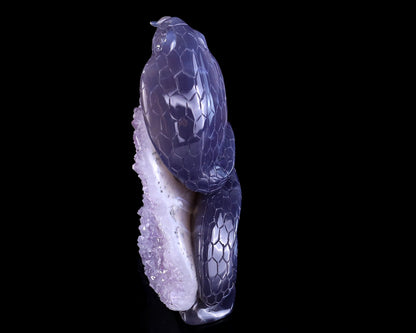 Nicedony 5.0" Geode Agate Hand Carved Crystal Snake Sculpture - View 7