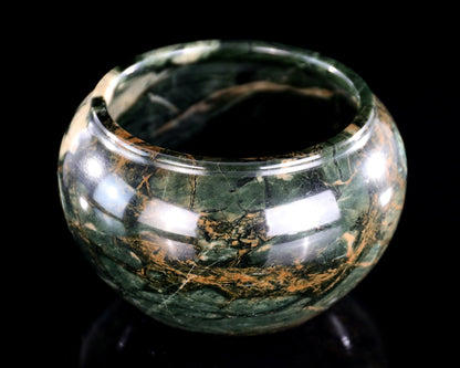 Nicedony 5.0" Jiulong Jade Hand Carved Crystal Tea Bowl