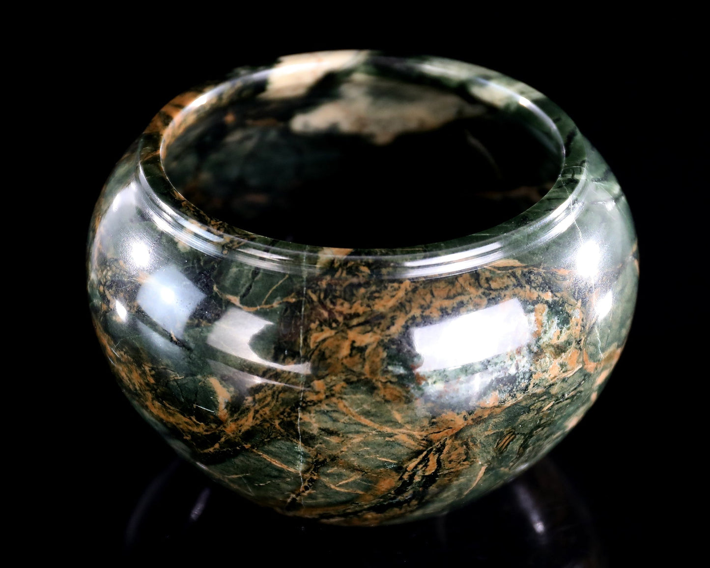 Nicedony 5.0" Jiulong Jade Hand Carved Crystal Tea Bowl - View 2