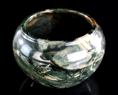 Nicedony 5.0" Jiulong Jade Hand Carved Crystal Tea Bowl - View 3