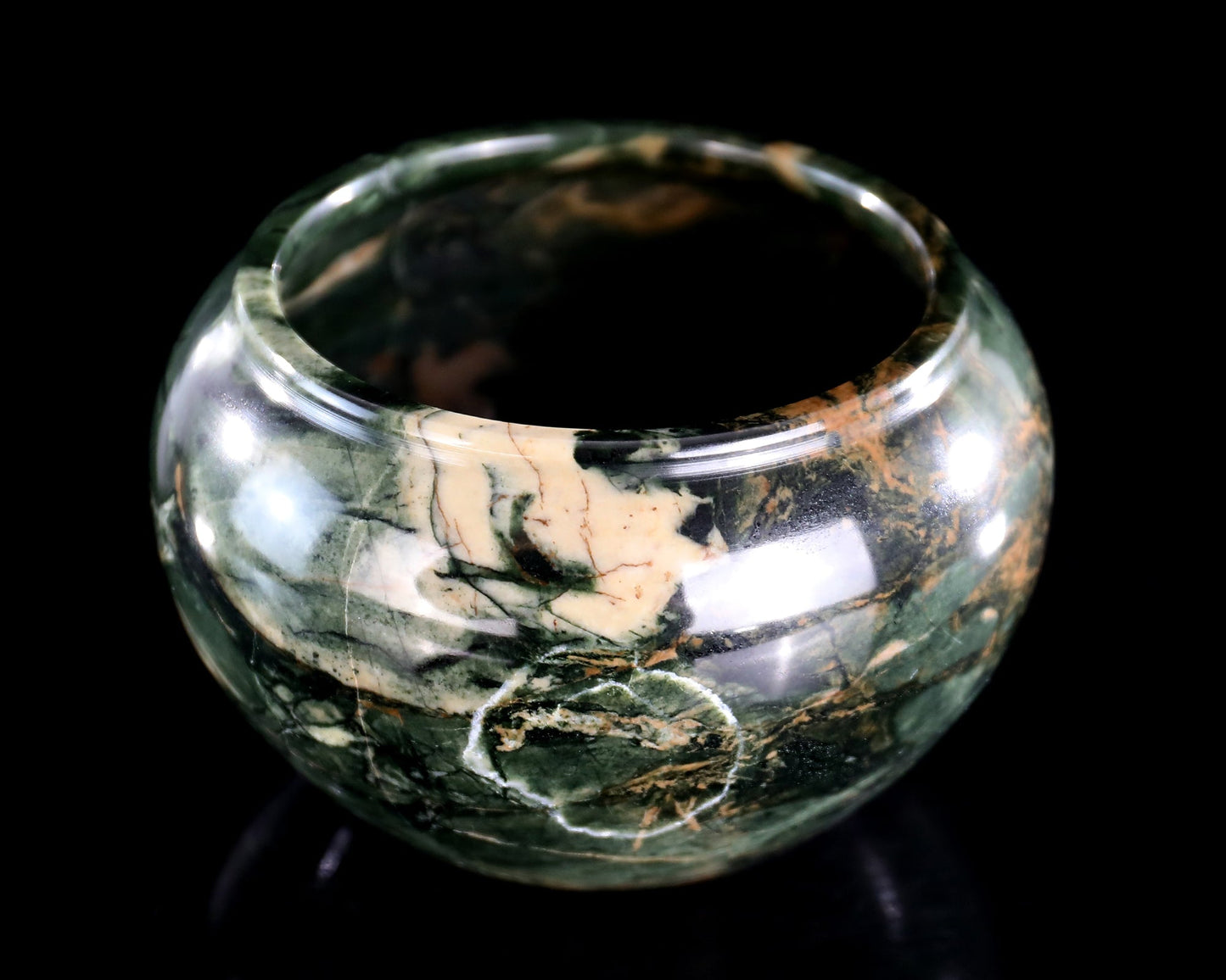 Nicedony 5.0" Jiulong Jade Hand Carved Crystal Tea Bowl - View 4