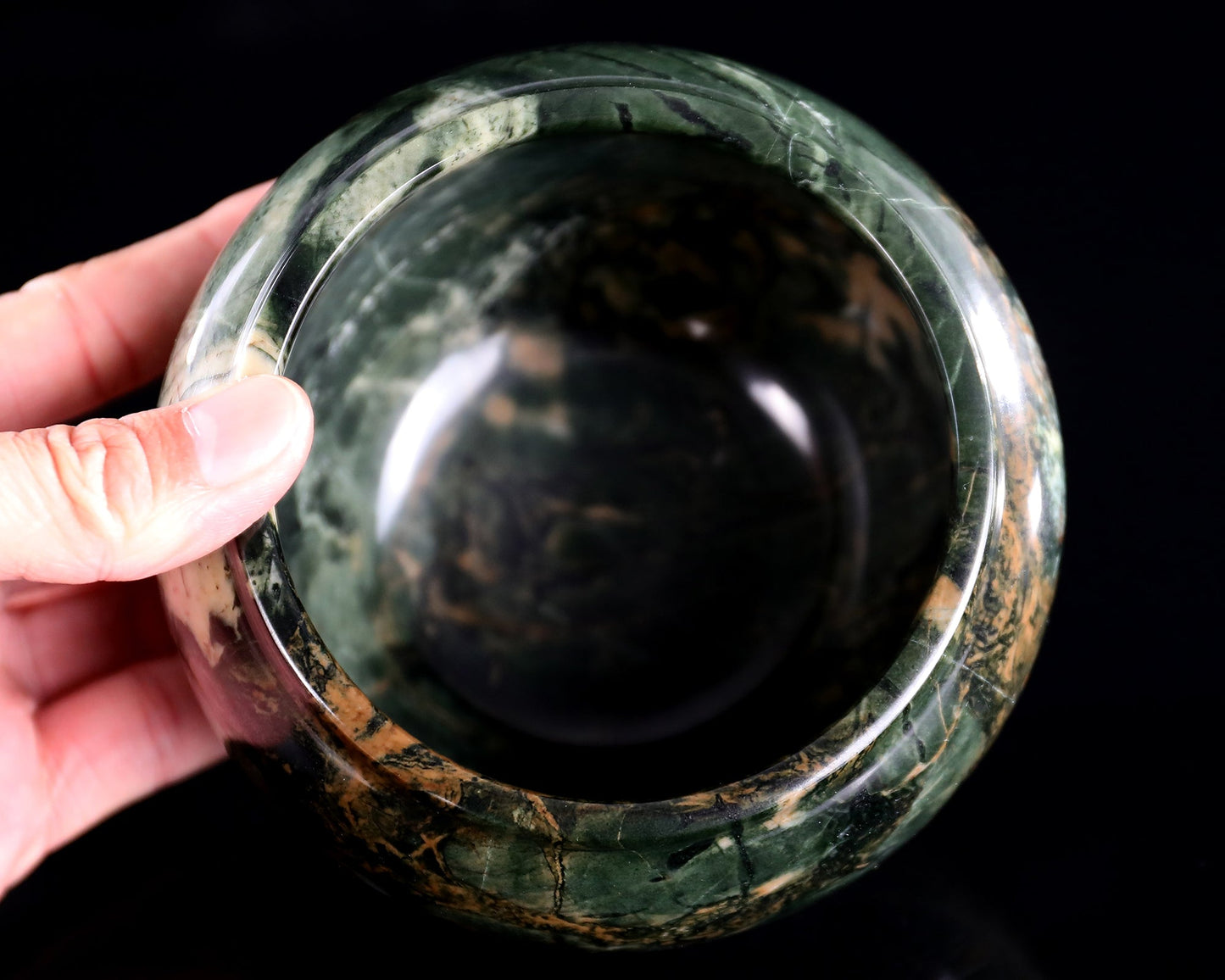 Nicedony 5.0" Jiulong Jade Hand Carved Crystal Tea Bowl - View 5