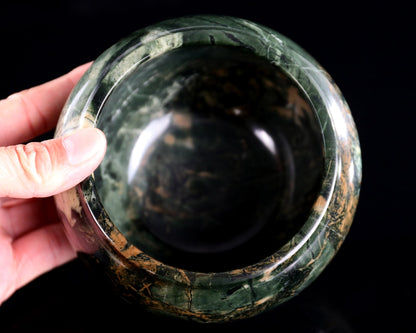 Nicedony 5.0" Jiulong Jade Hand Carved Crystal Tea Bowl - View 5