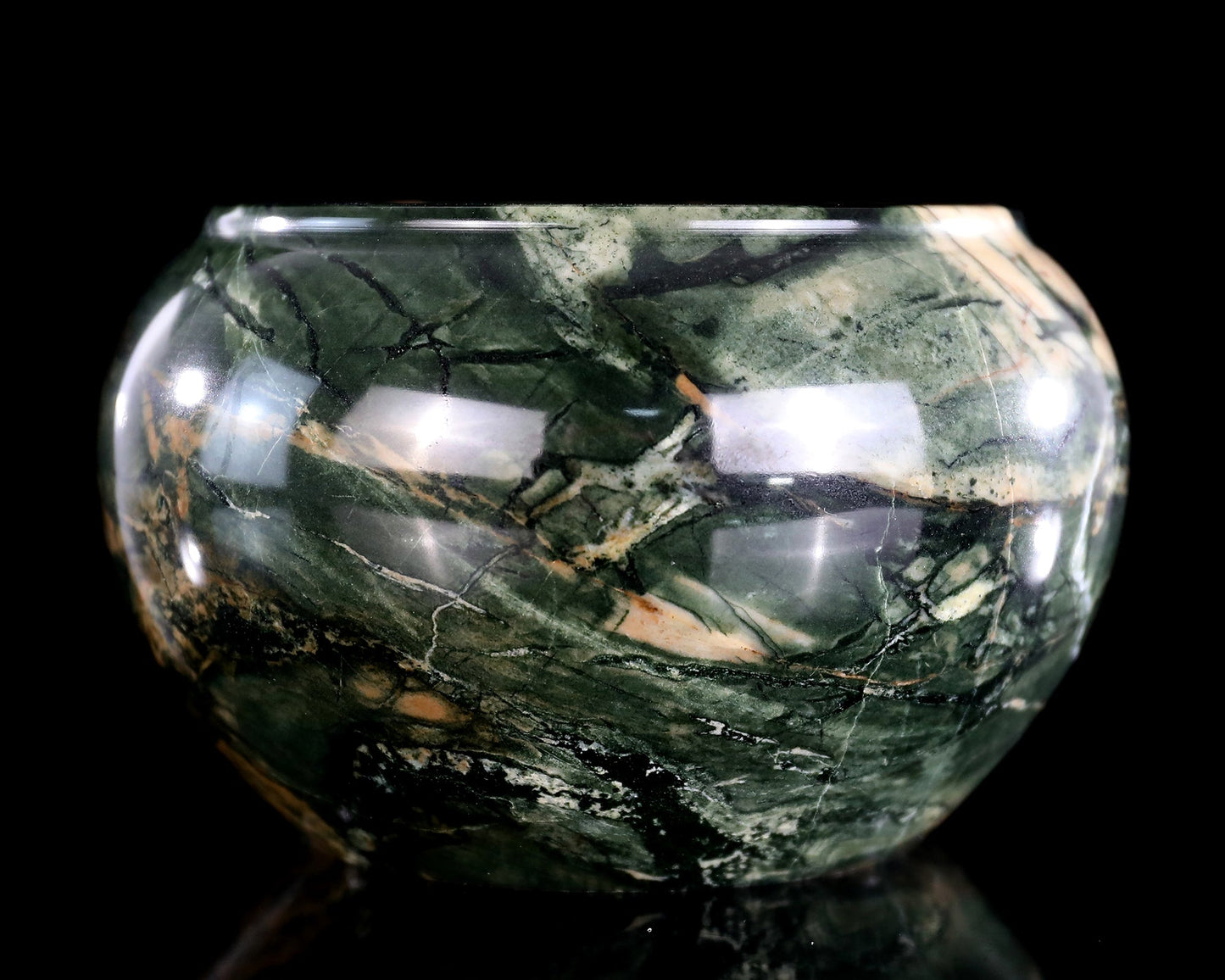 Nicedony 5.0" Jiulong Jade Hand Carved Crystal Tea Bowl - View 9