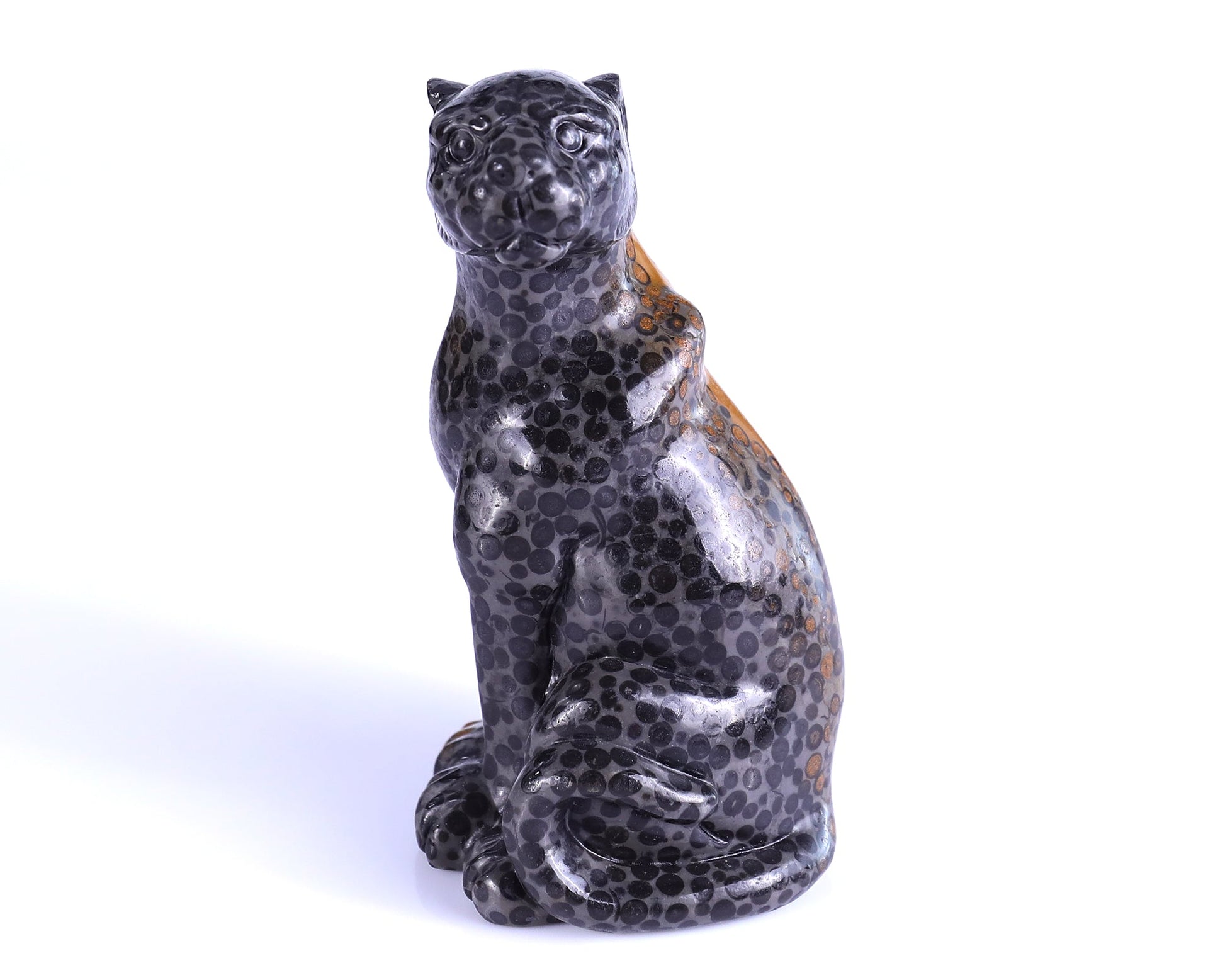Nicedony 5.0" Leopard Skin Jasper Hand Carved Leopard Sculpture - View 45