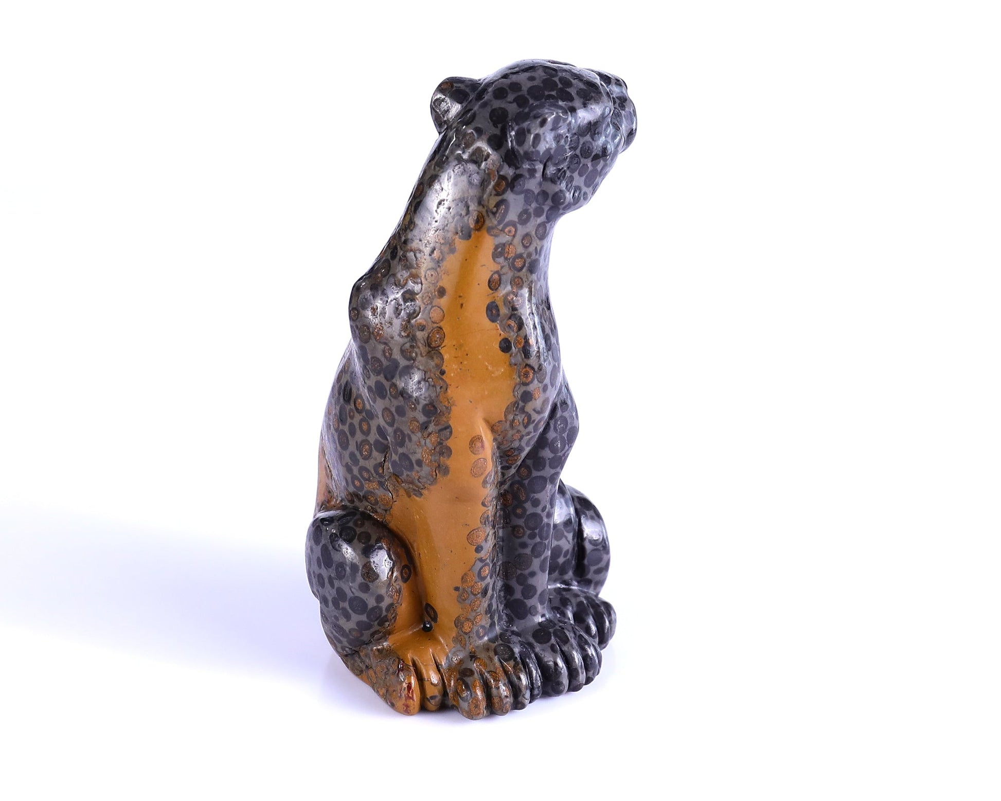 Nicedony 5.0" Leopard Skin Jasper Hand Carved Leopard Sculpture - View 47