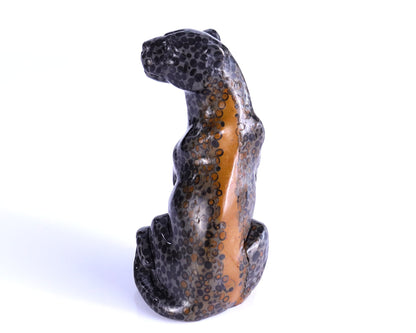 Nicedony 5.0" Leopard Skin Jasper Hand Carved Leopard Sculpture - View 50