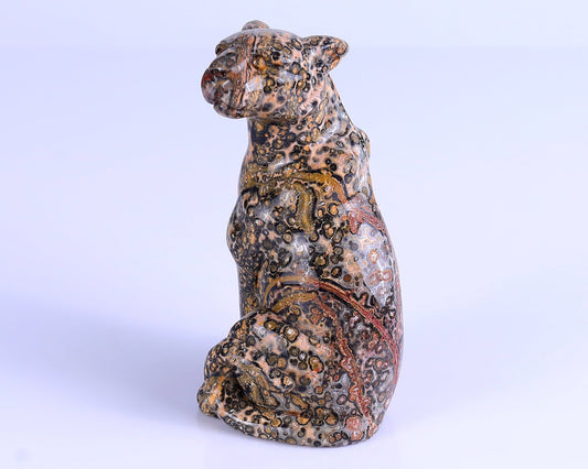 Nicedony 5.0" Leopard Skin Jasper Hand Carved Leopard Sculpture (SKU: 3100177) - Photo 1