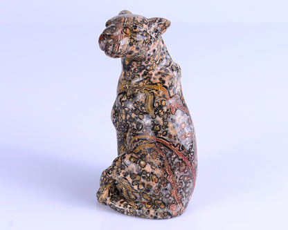 Nicedony 5.0" Leopard Skin Jasper Hand Carved Leopard Sculpture - View 35