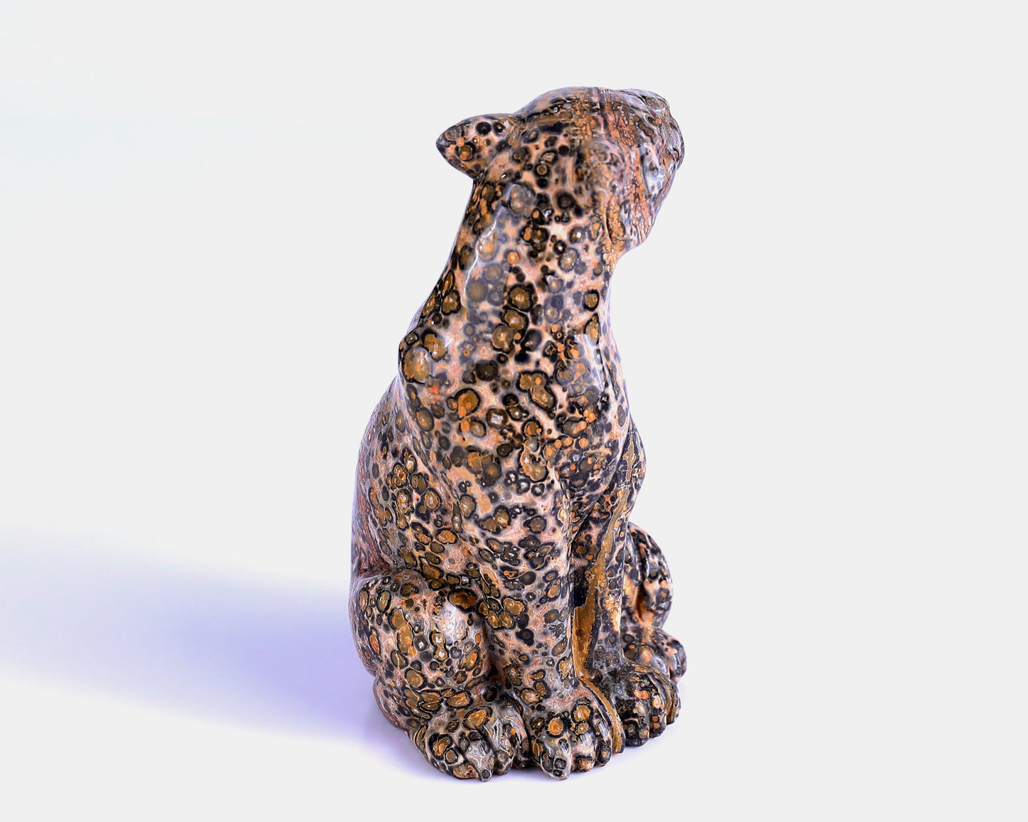 Nicedony 5.0" Leopard Skin Jasper Hand Carved Leopard Sculpture - View 40