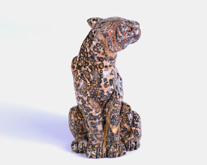 Nicedony 5.0" Leopard Skin Jasper Hand Carved Leopard Sculpture - View 7