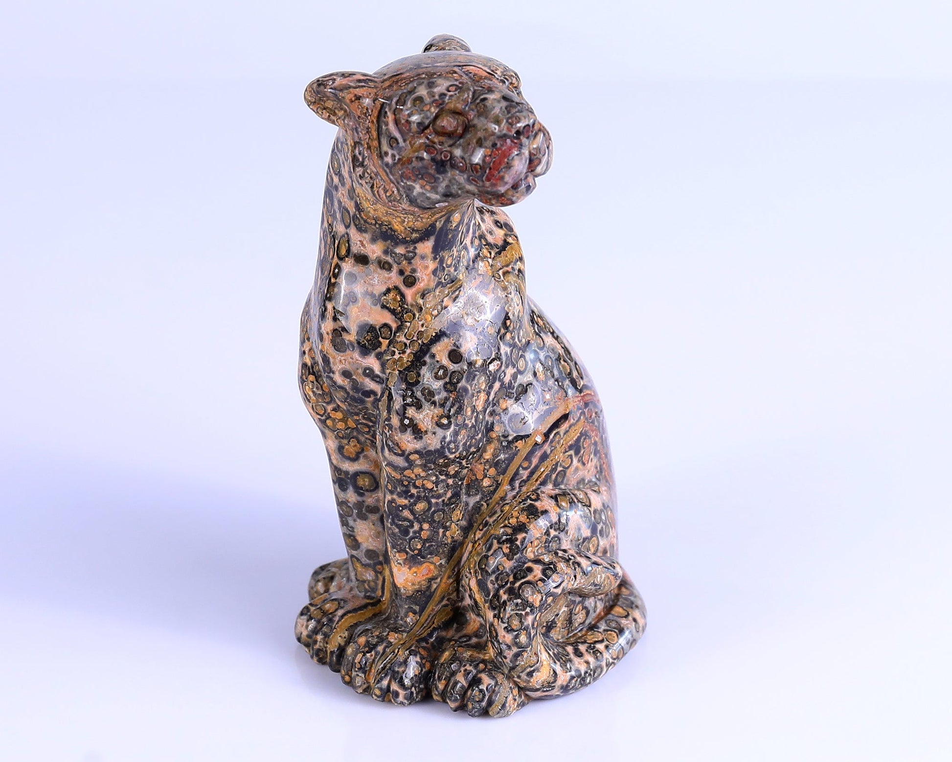 Nicedony 5.0" Leopard Skin Jasper Hand Carved Leopard Sculpture - View 43