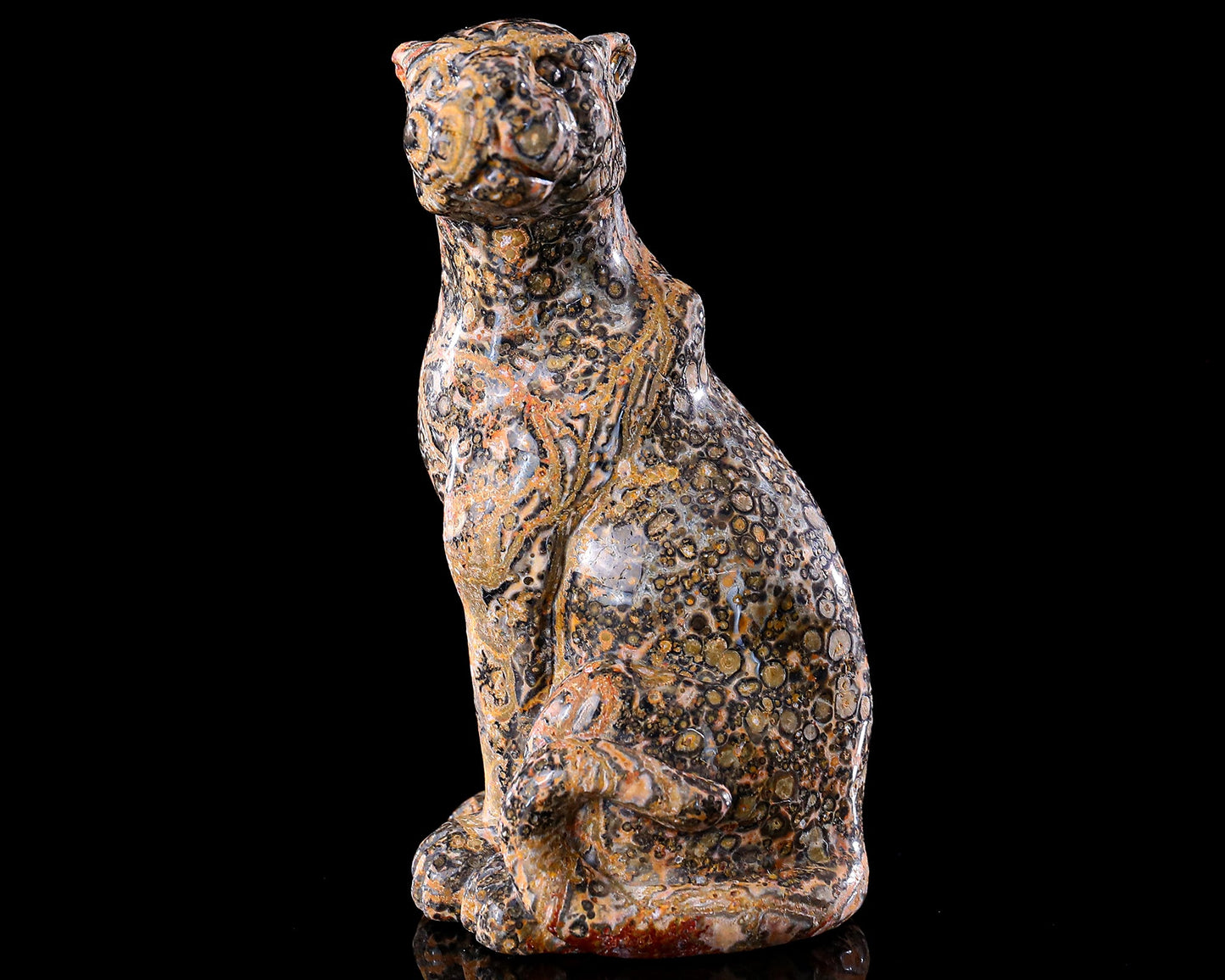 Nicedony 5.0" Leopard Skin Jasper Hand Carved Leopard Sculpture - View 22