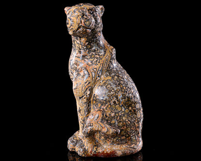 Nicedony 5.0" Leopard Skin Jasper Hand Carved Leopard Sculpture - View 22