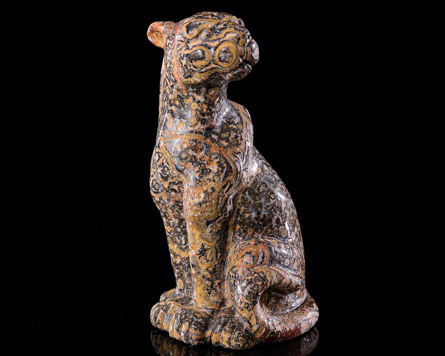 Nicedony 5.0" Leopard Skin Jasper Hand Carved Leopard Sculpture - View 23