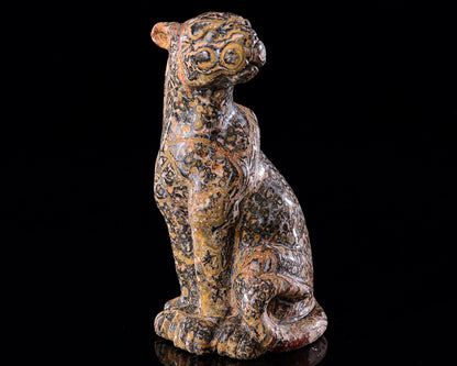 Nicedony 5.0" Leopard Skin Jasper Hand Carved Leopard Sculpture - View 23