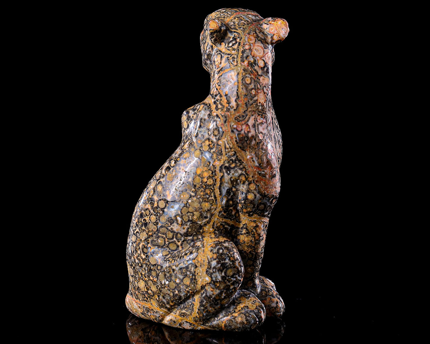 Nicedony 5.0" Leopard Skin Jasper Hand Carved Leopard Sculpture - View 24