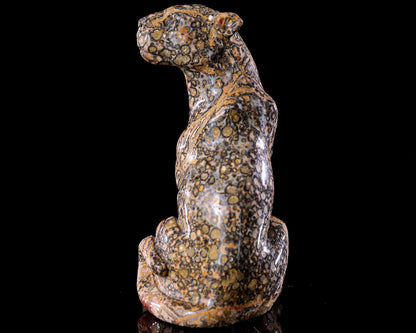 Nicedony 5.0" Leopard Skin Jasper Hand Carved Leopard Sculpture - View 25